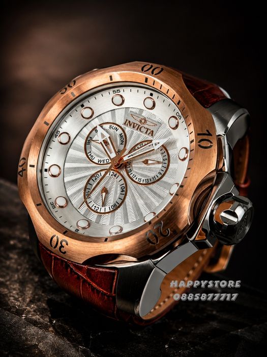 INVICTA Venom Brown leather 52 mm, Инвикта нов мъжки часовник
