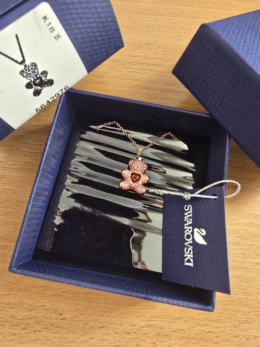 Pandantiv Teddy Bear, Roz, Placat în nuanță de aur roz