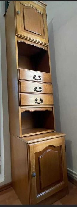 Bibliotecă living modulară stejar, 390 cm, 5 corpuri