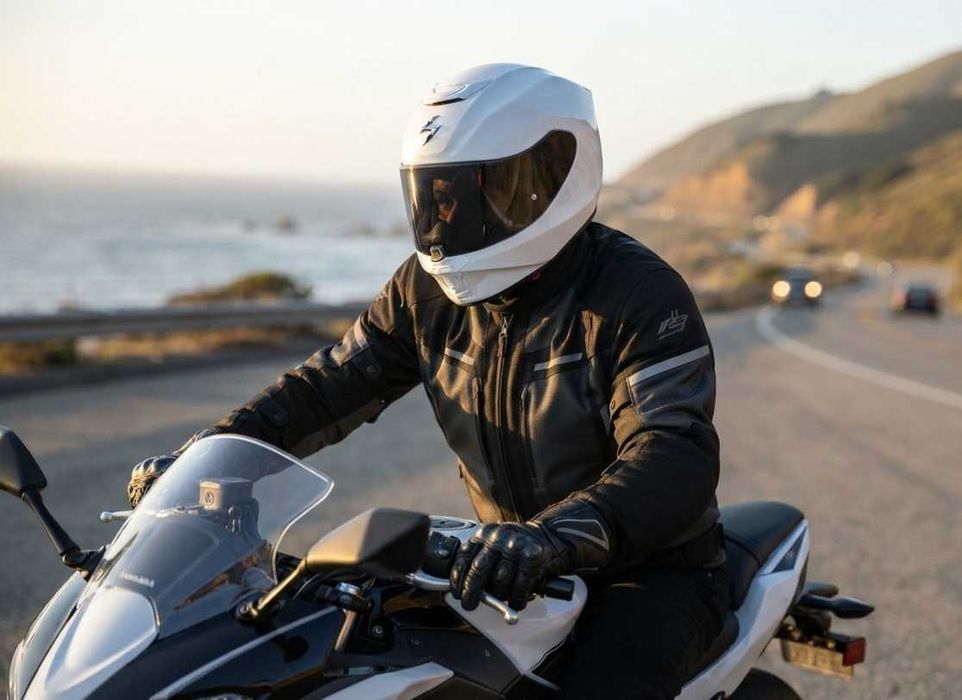 casca moto scorpion EXO 391 solid white