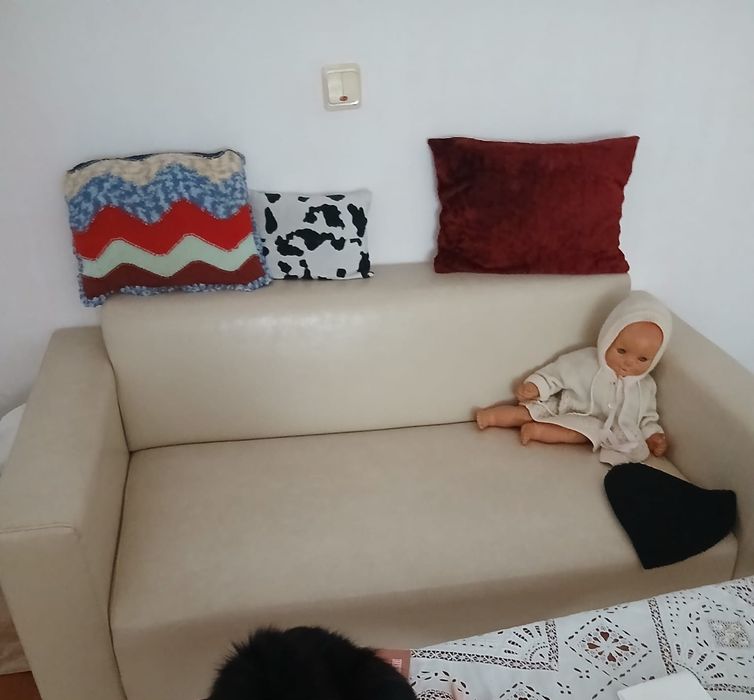 Set canapea piele ecologica bej