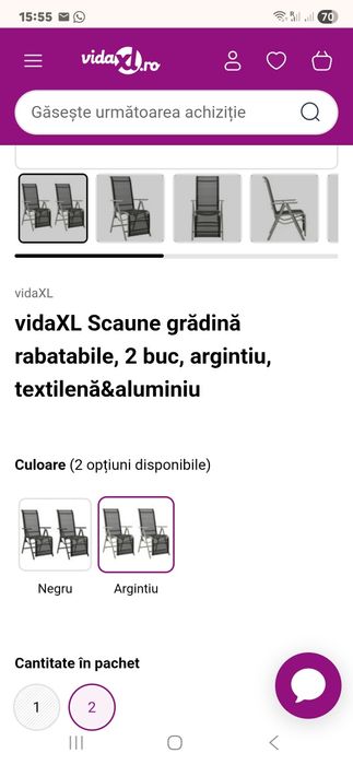 3x Scaune gradina rabatabile