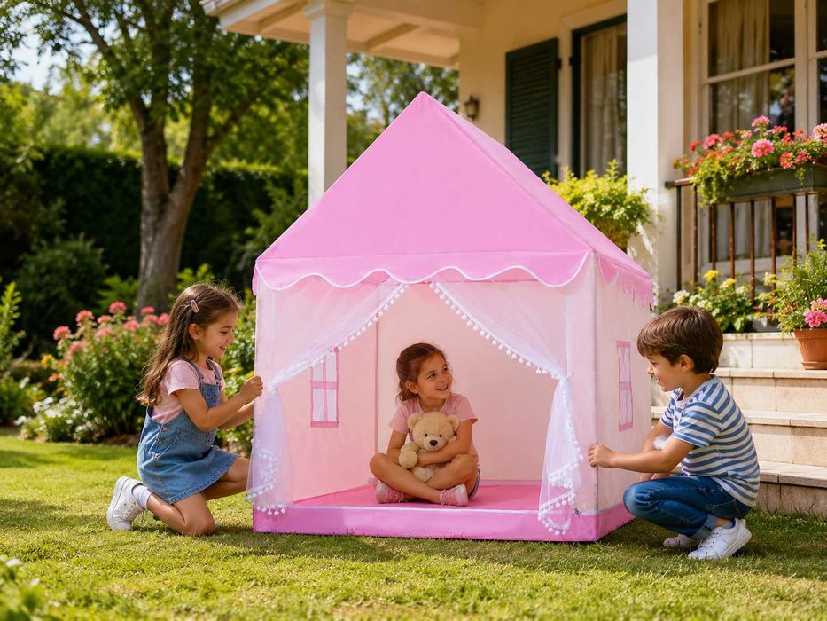 Детский игровой домик 125x100x130 розовый