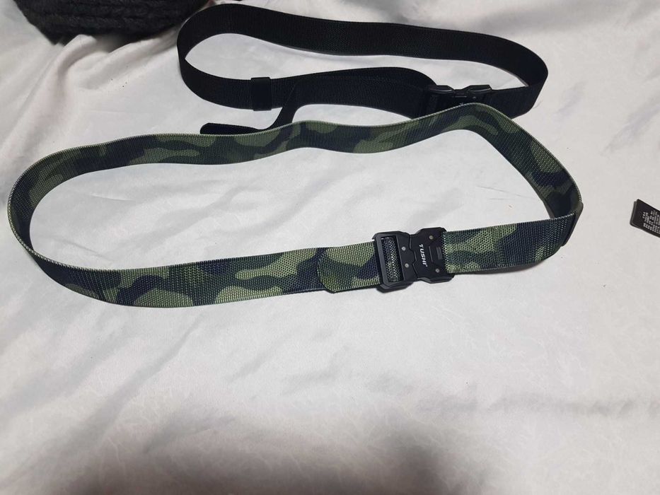 мъжки колан с автоматична метална тока TUSHI, черен , камуфлаж