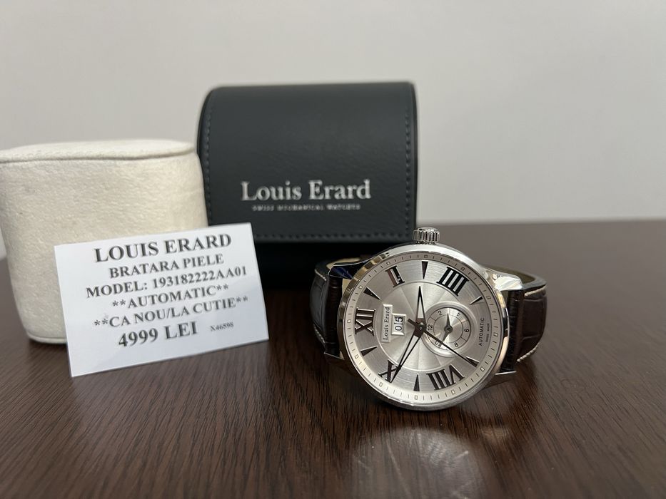 Amanet Royal CB: Ceas Louis Erard Automatic ca nou bratara piele model 193182222aa01