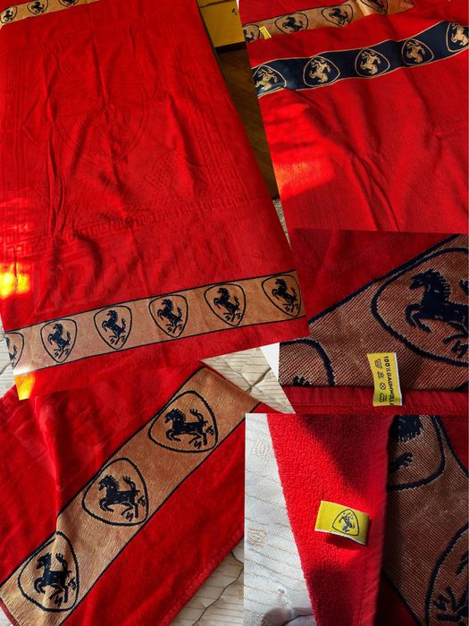 Jacheta piele matlasata marca Ferrari+ prosop Ferrari