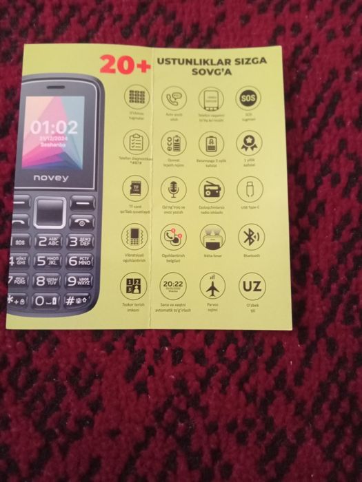 Novey 102 plus 1yil kafolat bilan