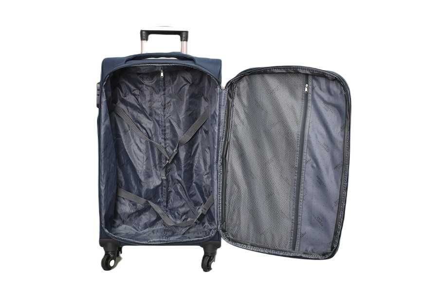 Куфар Текстил Малък 59 х 37 х 22 см - Черен/Червен/Син