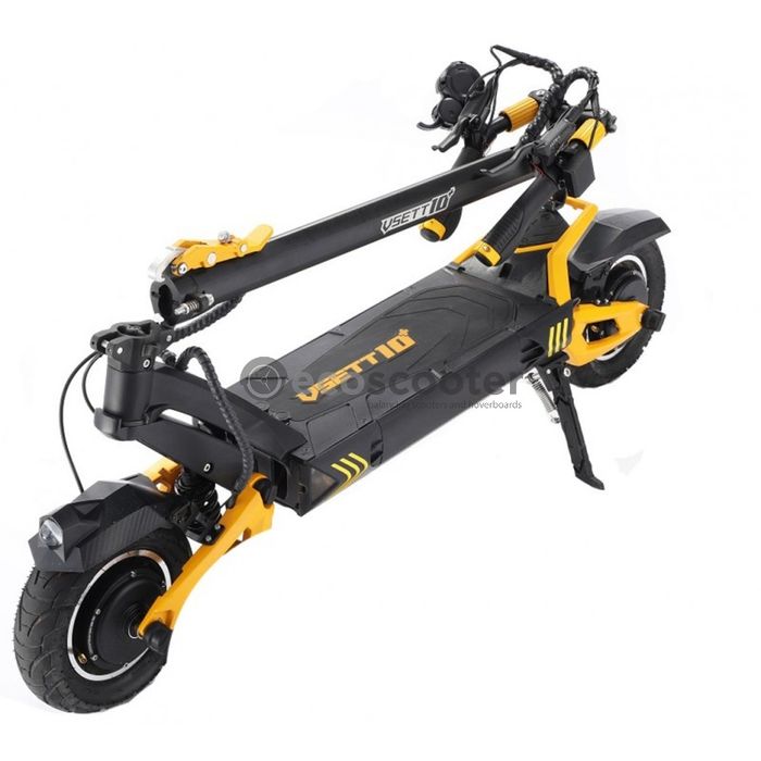 VSETT 10+ Pro Baterie LG 60V/28Ah, Autonomie 80 - 85Km, , Viteza 80 Km/h, Motor 2 x 1400W, Roti pneumatice 10" (Negru/Galben)
