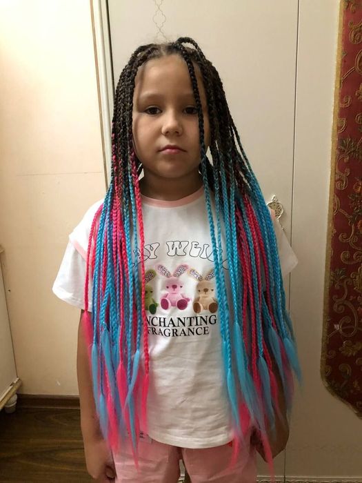 Плету косы детям из ниток и каниколон