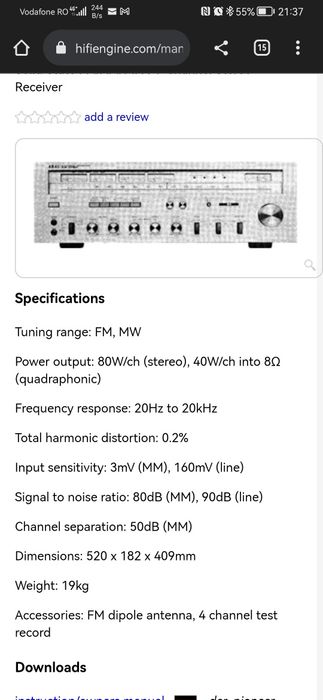 AKAI AS1080 receiver Quad