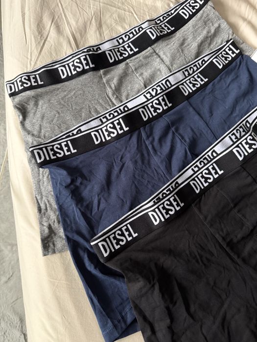 Diesel set 3 boxeri gri-negru-bleumarin marimea XXL noi originali