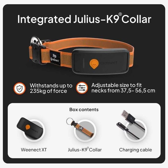 Нов GPS тракер за кучета Weenect XT Pack най-мощния и надежден GPS тракер за кучета на пазара (Orange)
