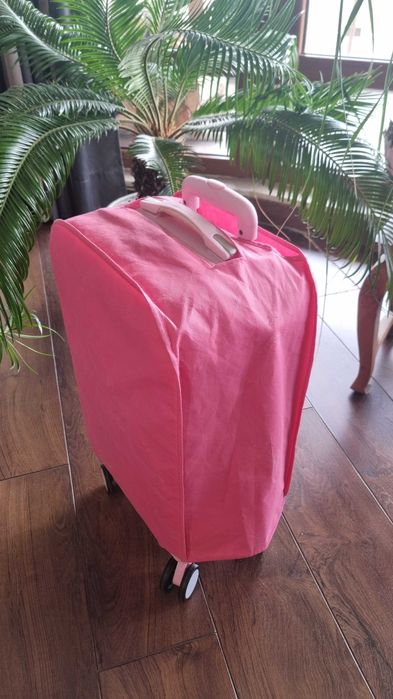 Детски, розов куфар Hello Kitty /Хело Кити/ на колелеца + ръчна чанта