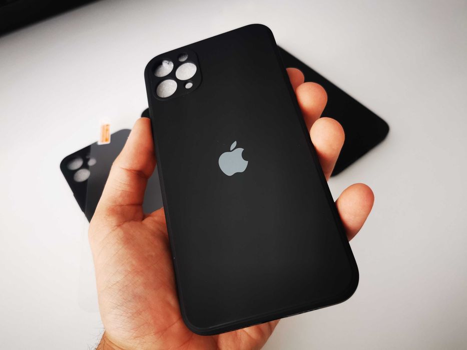 Set husa silicon + folie sticla iPhone XS 11 12 13 Max Pro Mini case