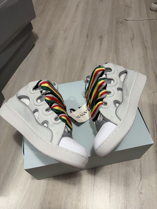 Lanvin curb low white rasta laces 40