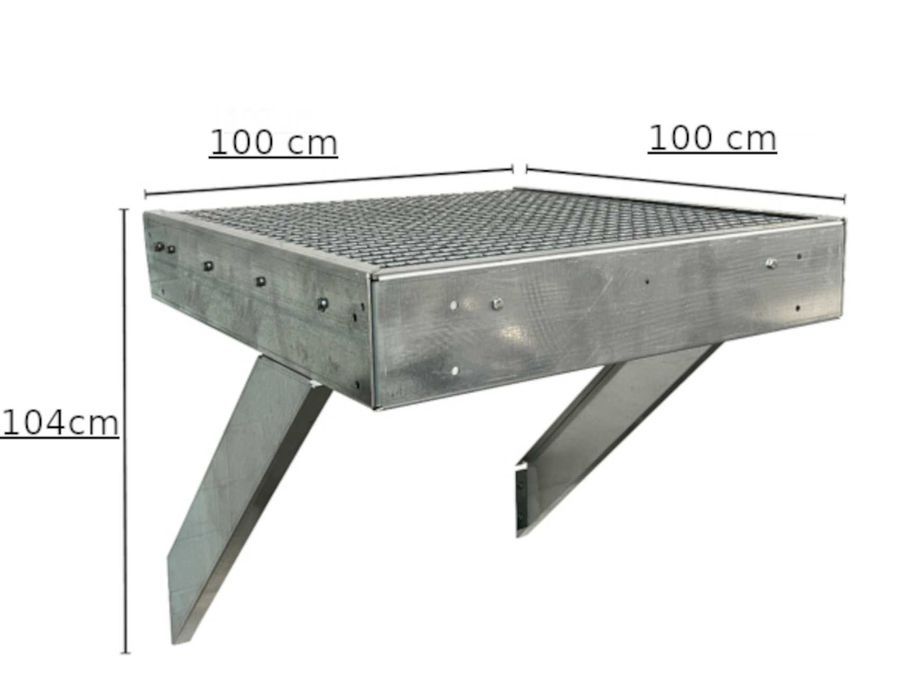 Метална площадка за стълби 100x100 см | Поцинкована | С или без парапети