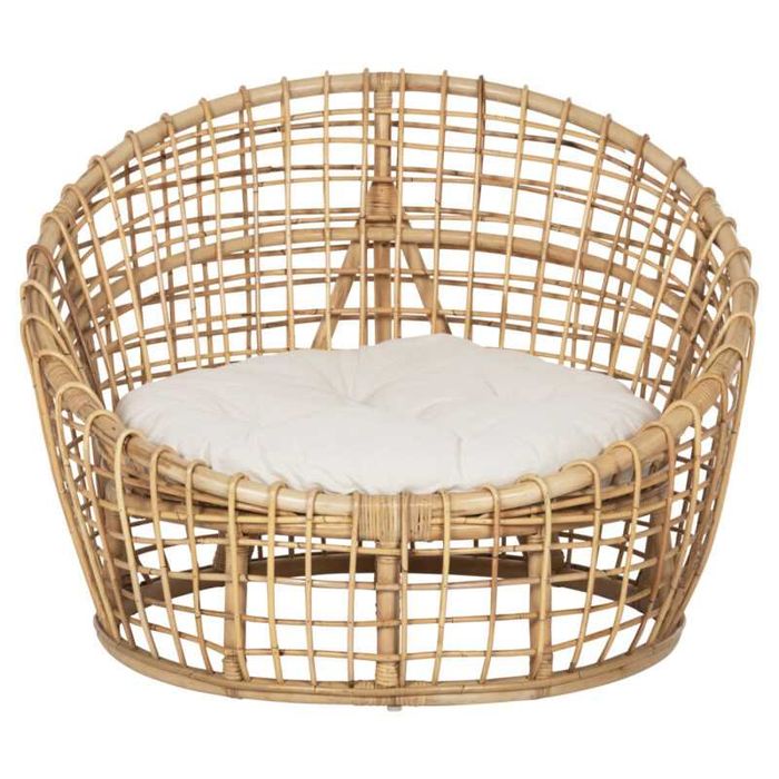 Фотьойл, Nest ENTO HM9814, Бял, Ратан, 103х92х81см.