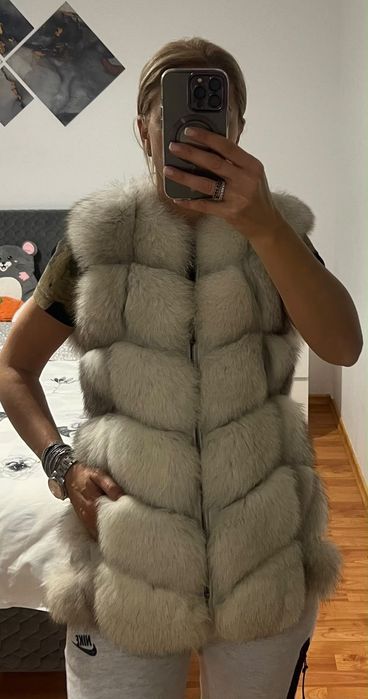 Vestă blană naturală vulpe ca nouă