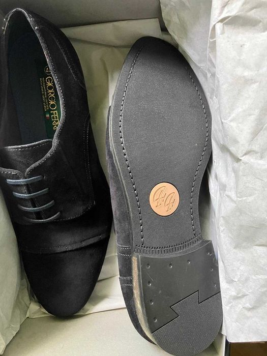 Pantofi  piele intoarsa  negri  44