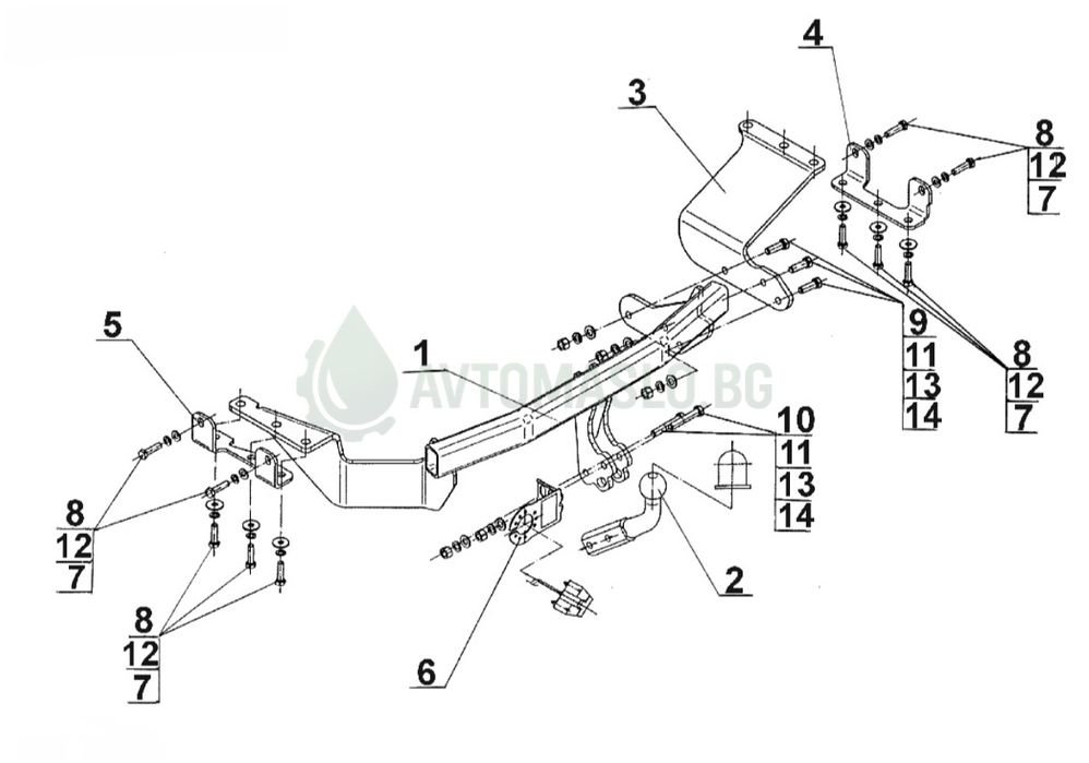 НОВ Теглич за Mitsubishi Outlander II 2007-2012 Citroen C Crosser Peugeot 4007 сваляем със сертификат за митсубиши аутлендър ситеоен ц кросър пежо