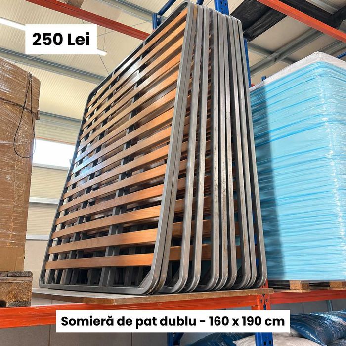 Pat Dublu Matrimonial cu Saltea - Box Spring Import Olanda - 160/180/200 cm