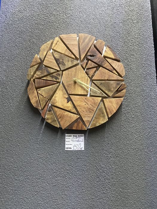 Масивен арт стенен часовник дърво