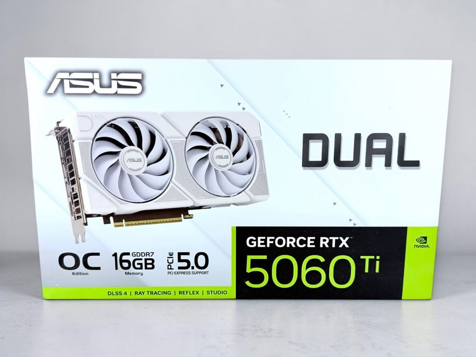 Видеокарта ASUS Dual GeForce RTX 5060 Ti White OC 16GB GDDR7 НОВА! Фабрично запечатана!