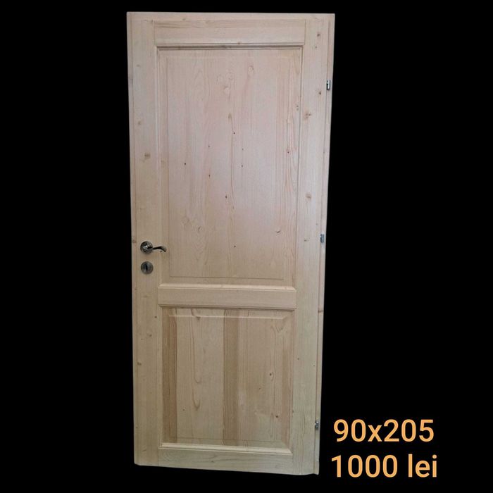 Uși de intrare secundară din lemn masiv stratificat (molid)