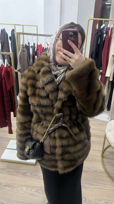 Эко-шуба,размер Л-ХЛ.