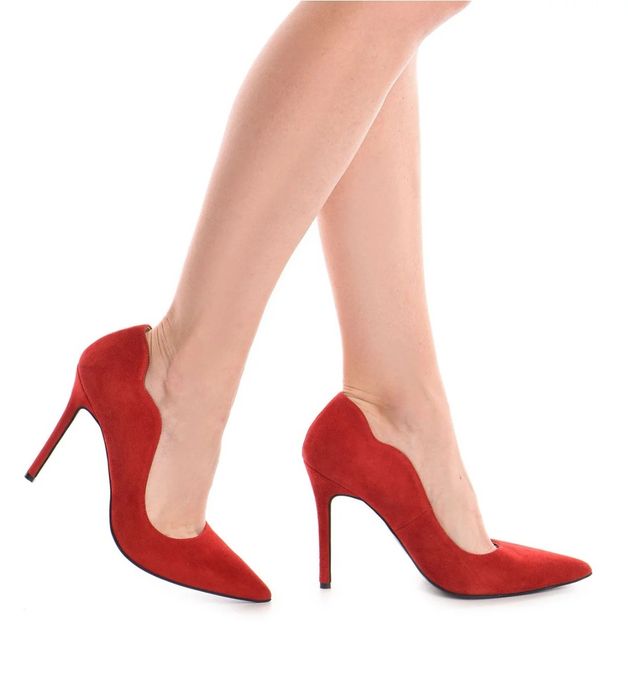 Pantofi piele naturala stiletto Guban - rosii