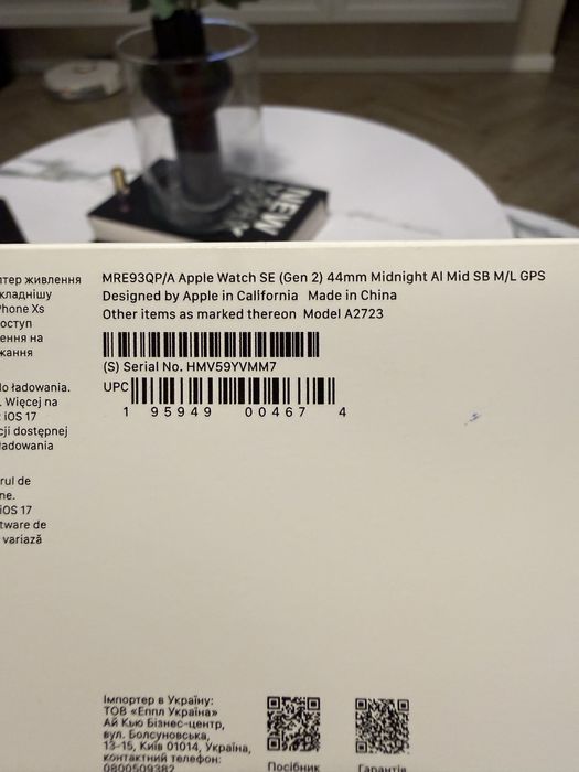 apple watch se gen 2 44mm midnight al mid sb m/l gps