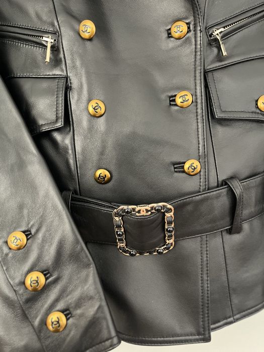 Geaca piele Chanel,  cu eticheta