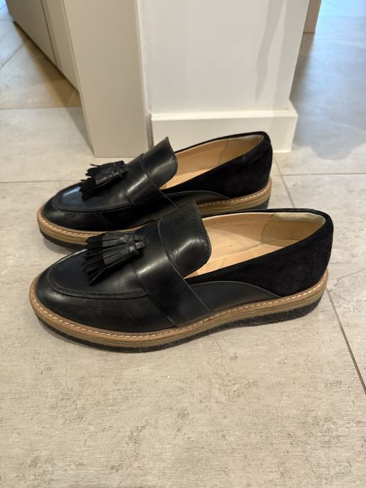 Дамски Loafers Clarks черни 39 ест кожа