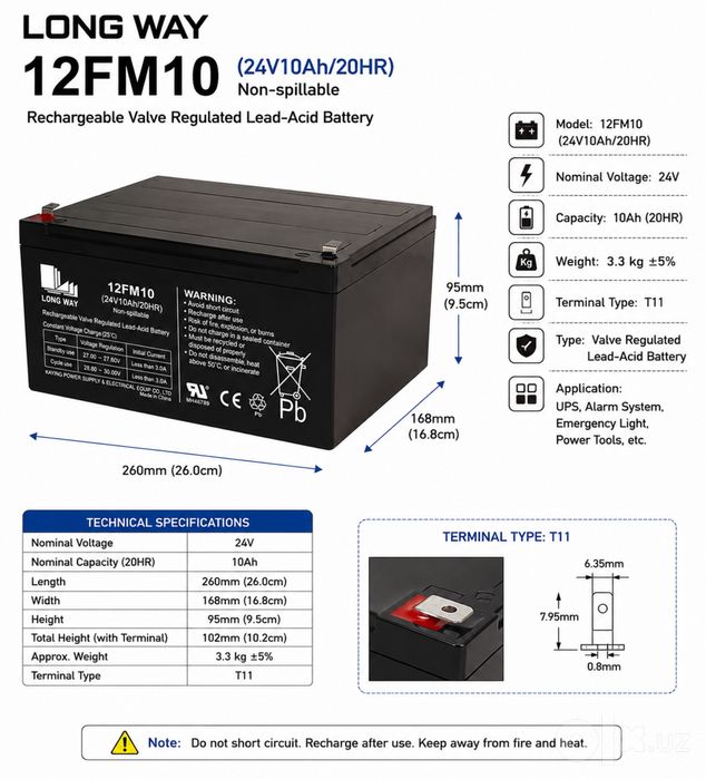 Аккумулятор 24v 10ah