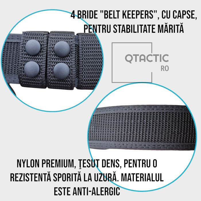 Centură tatică 2 în 1, profesională – Velcro puternic + belt keepers