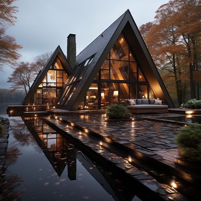 A-frame дом с панорамными окнами под ключ