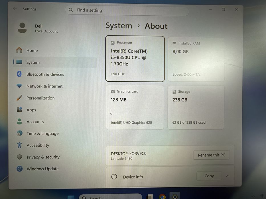 Laptop Dell Latitude 5490