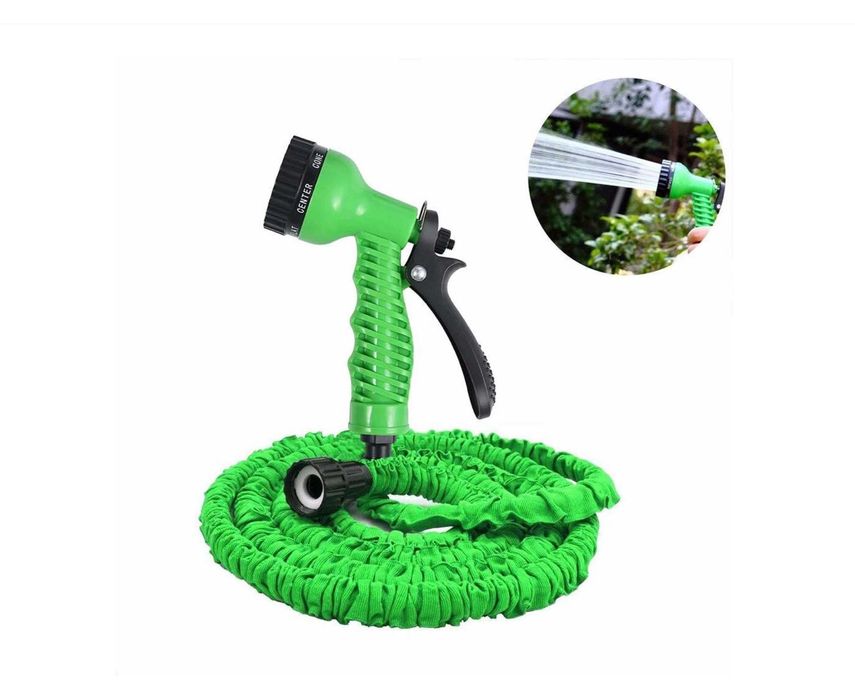Furtun Extensibil pentru Gradina 30 m + Pistol din plastic cu 7 jeturi