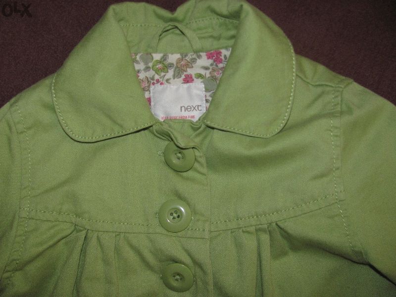 2бр. зелено пролетно-есенно палто/тренч на Next за 5-6 г и 7-8 г