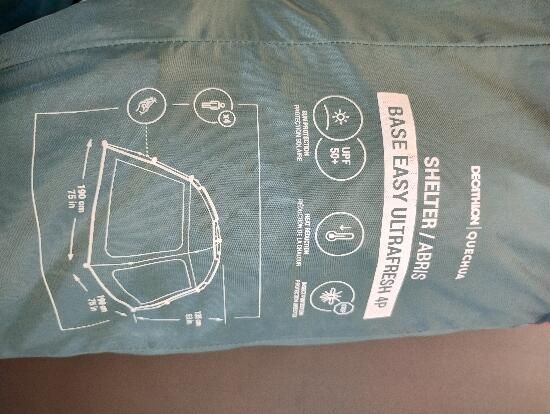 Adăpost Camping Base Easy UltraFresh 4 - produs resigilat Decathlon