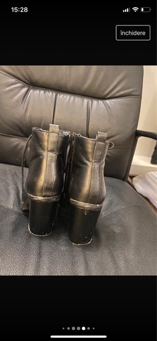 Black eco-leather boots with heels 36