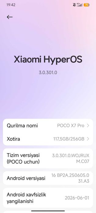 Poco X7 pro xolati tiniq