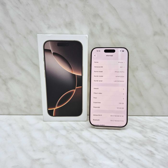 iPhone 16 Pro 128gb 100% baterie Garantie Zeus Amanet Militari 34846