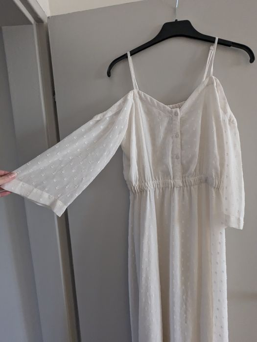 Бяла, ефирна рокля ICHI - нова