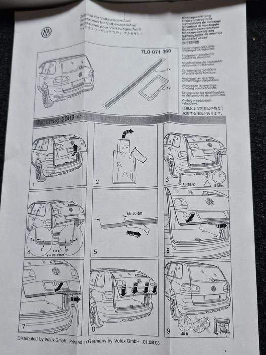 Ornament protectie haion original Volkswagen Touareg 7L 2002 - 2010