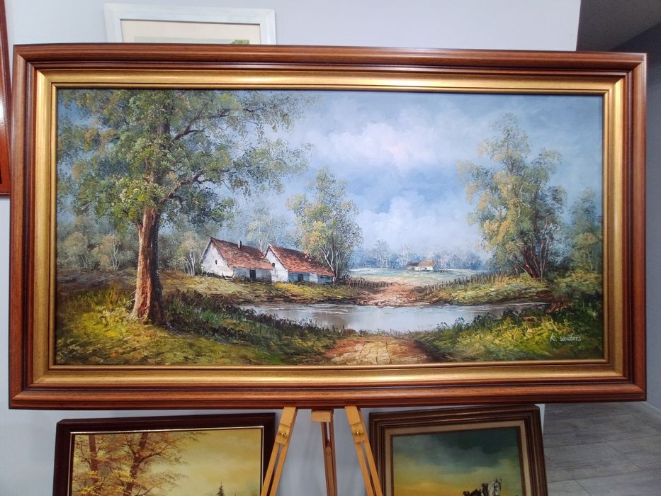 Мащабен белгийски пейзаж от K. Wouters (137х77 см) със сертификат