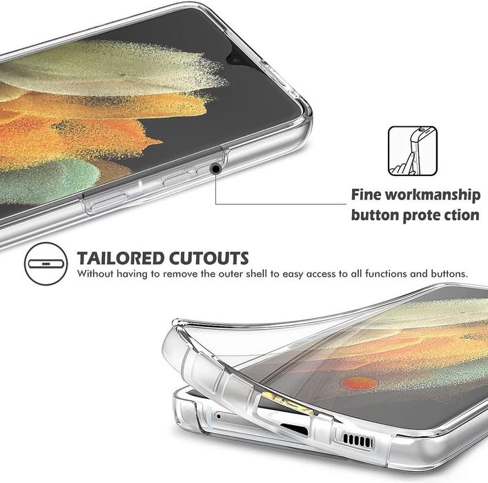 Прозрачен 360° градуса кейс за samsung galaxy s22 | s22+ | s22 ultra |