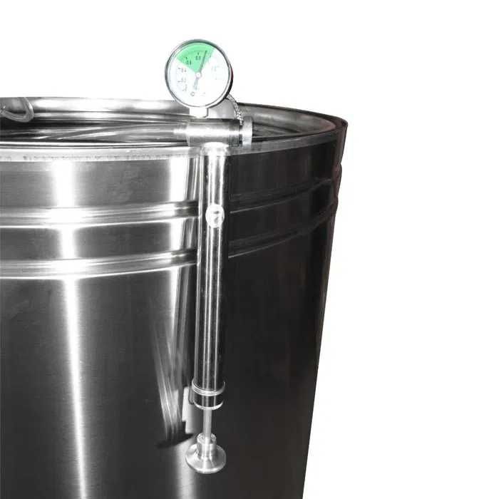 Butoi (cisternă) INOX cu capac flotant 185 L si camera din silicon, cadou robinet din INOX