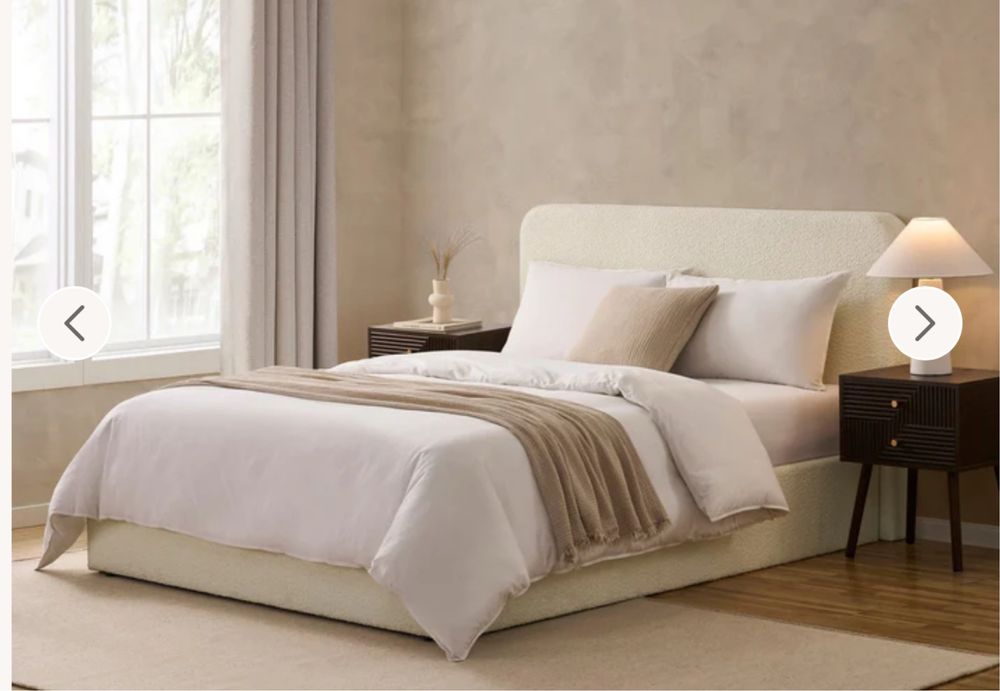 Pat alb boucle,  matrimonial 180x200cm